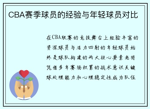 CBA赛季球员的经验与年轻球员对比